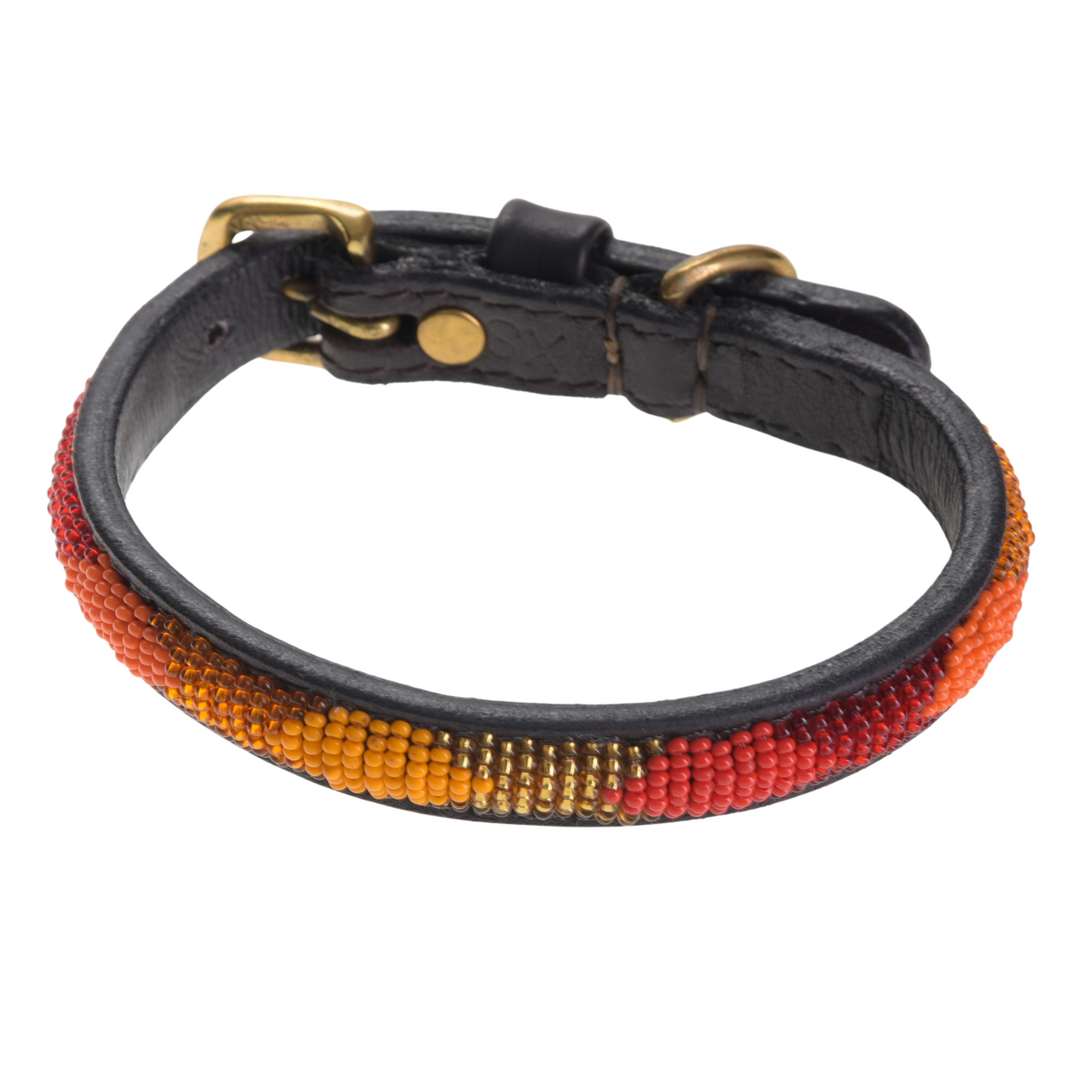 Small Maasai Hand Beaded Leather Dog Collars