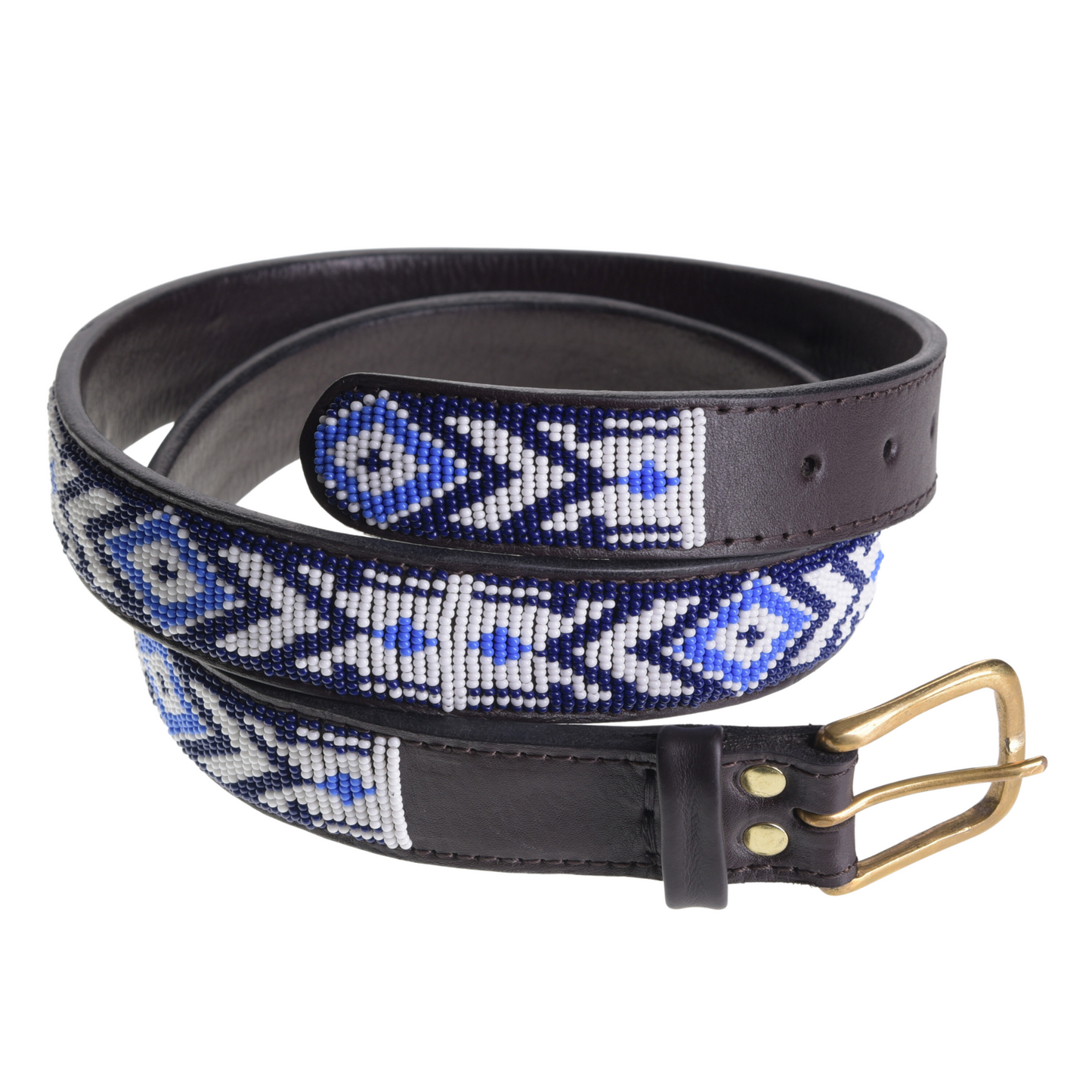 Maasai Hand Beaded Belts - Shades of Blue (Unisex)